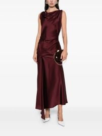 Victoria Beckham Posy Draped Midi Dress Red at Farfetch